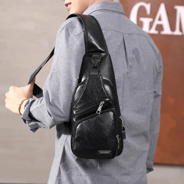 Bolsa de Ombro Masculina de Couro Modern