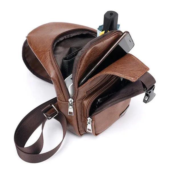 Bolsa de Ombro Masculina de Couro Modern