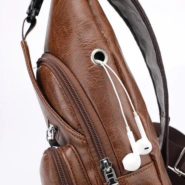 Bolsa de Ombro Masculina de Couro Modern