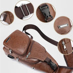 Bolsa de Ombro Masculina de Couro Modern