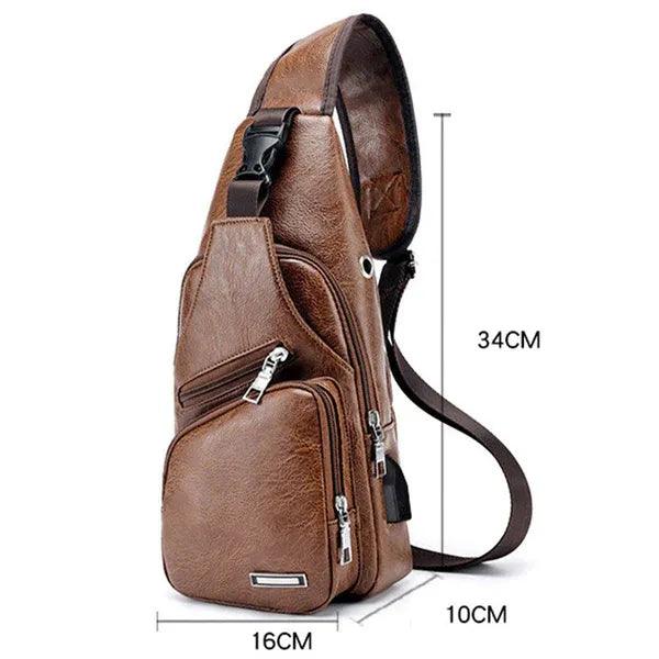 Bolsa de Ombro Masculina de Couro Modern