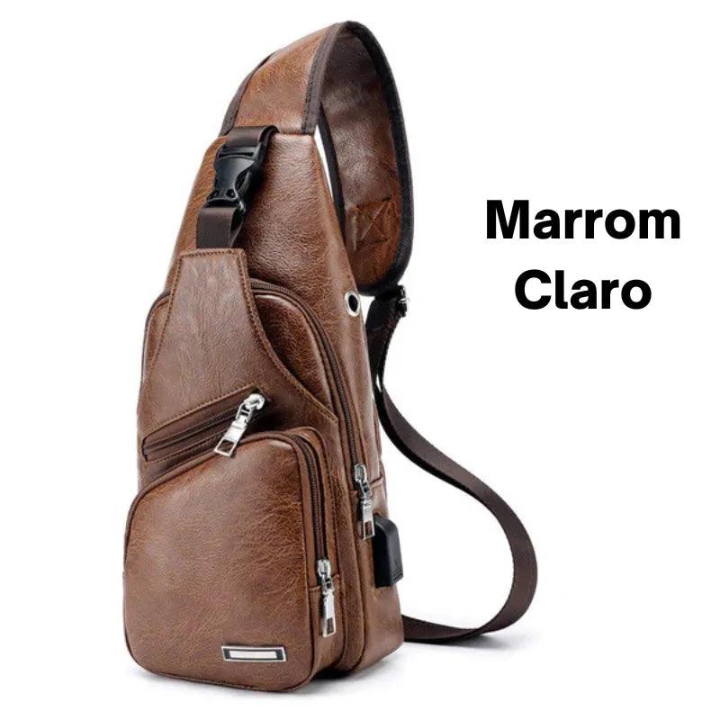 Bolsa de Ombro Masculina de Couro Modern