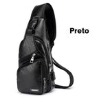 Bolsa de Ombro Masculina de Couro Modern