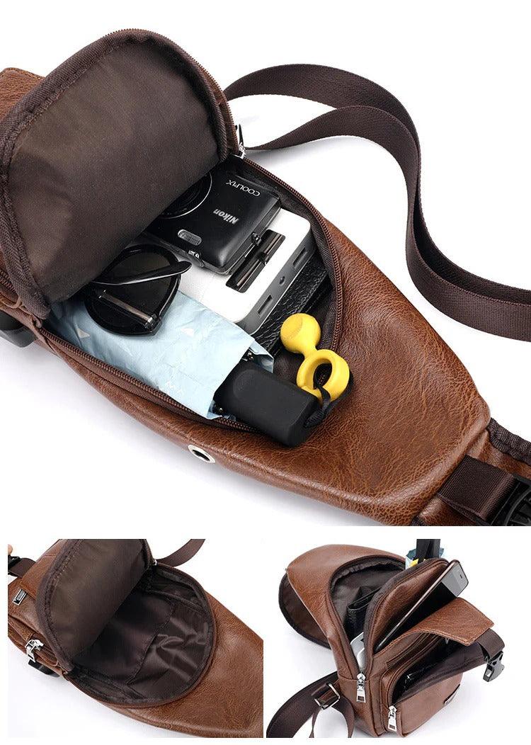 Bolsa de Ombro Masculina de Couro Modern