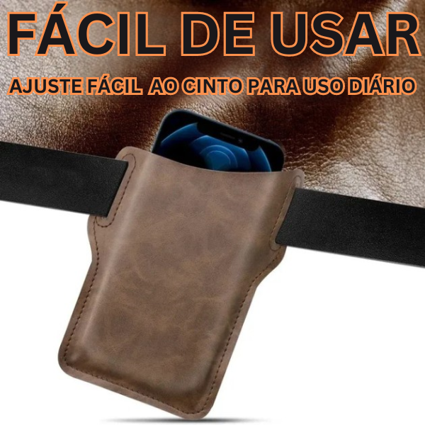 Porta Celular de Couro Luxo Portátil