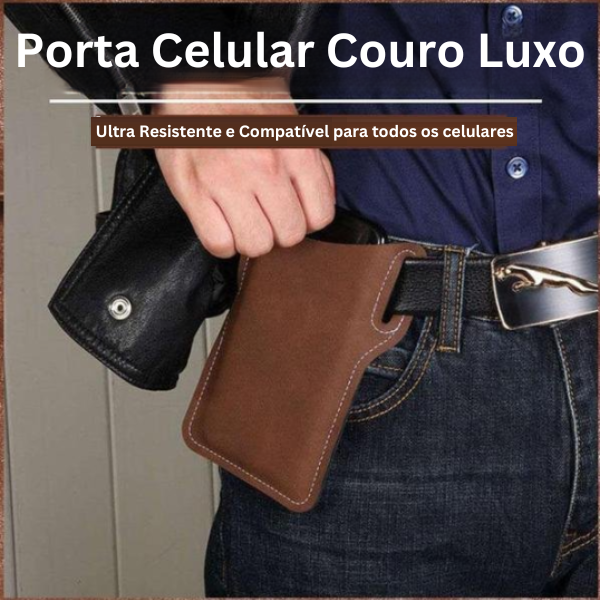 Porta Celular de Couro Luxo Portátil