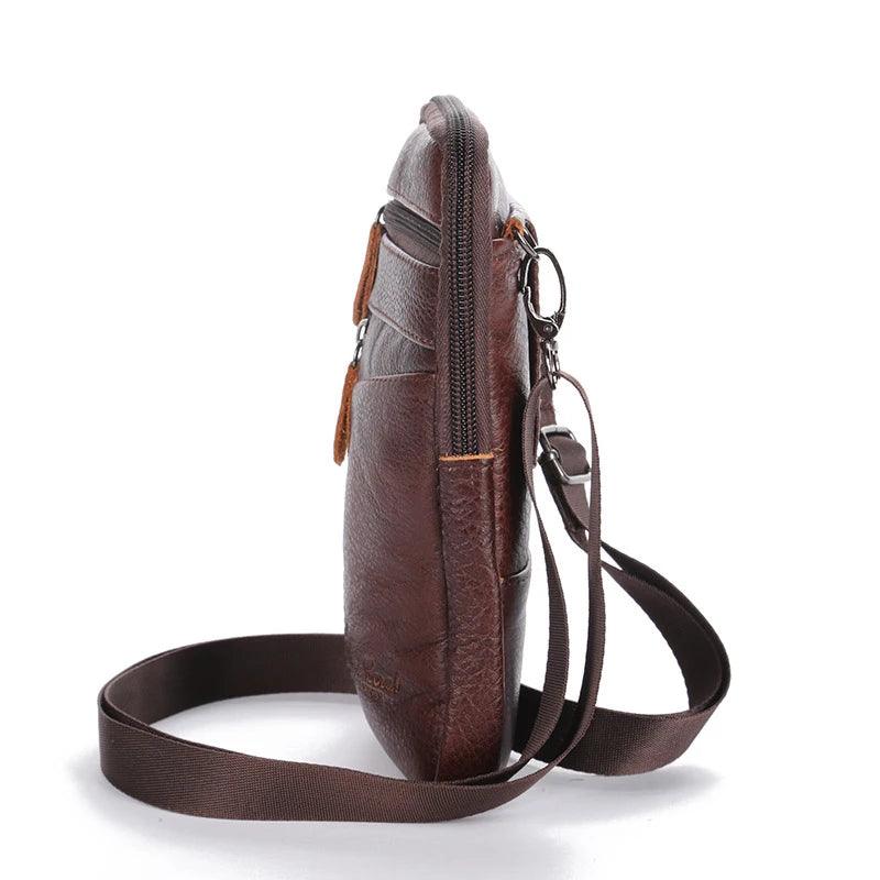 Bolsa de Ombro de Couro Masculina Palk