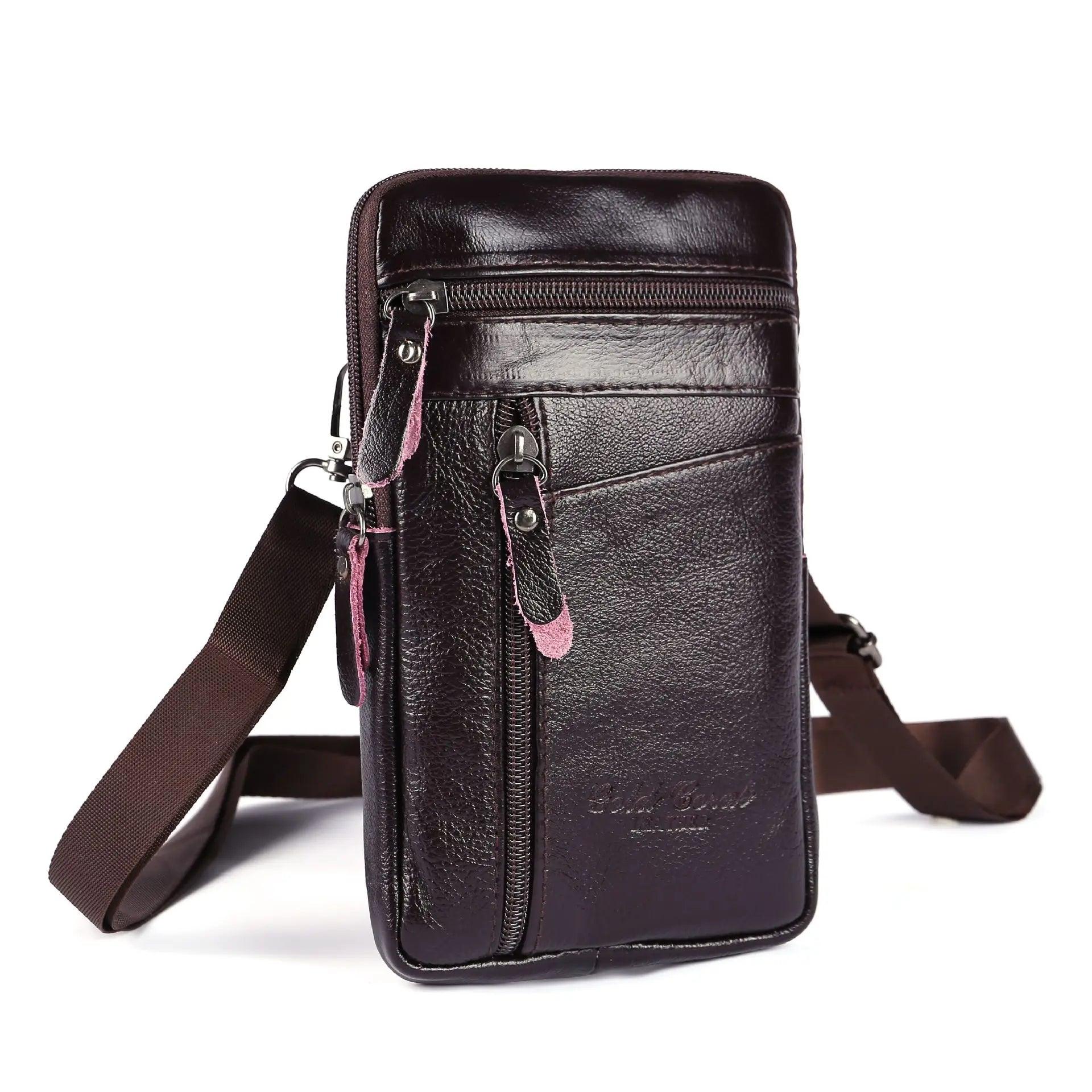 Bolsa de Ombro de Couro Masculina Palk