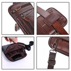 Bolsa de Ombro de Couro Masculina Palk
