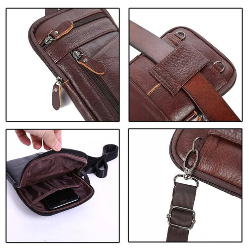 Bolsa de Ombro de Couro Masculina Palk