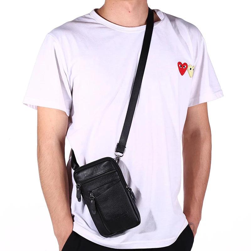 Bolsa de Ombro de Couro Masculina Palk