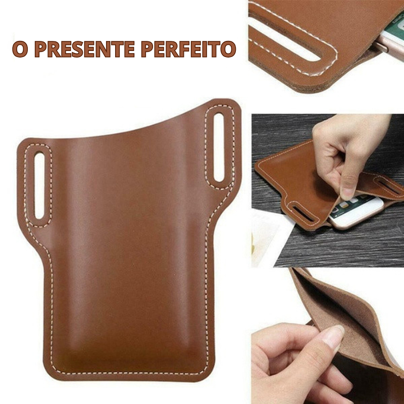 Porta Celular de Couro Luxo Portátil