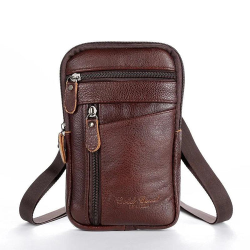 Bolsa de Ombro de Couro Masculina Palk